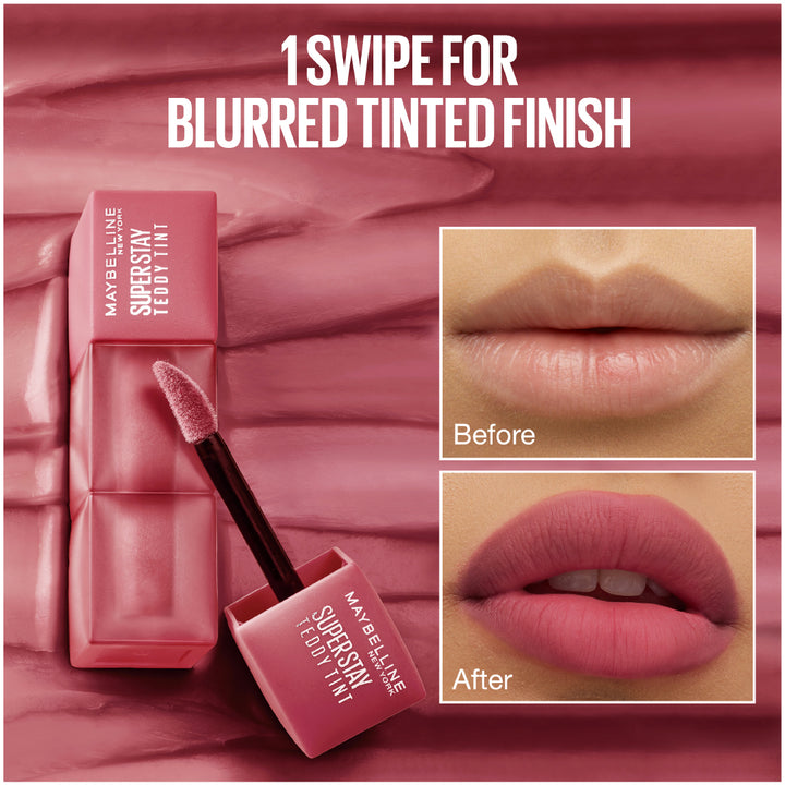 Maybelline Super Stay Teddy Tint Soft Blurred Matte Lip Tint | 12h Longwear, Transfer proof| Makeup