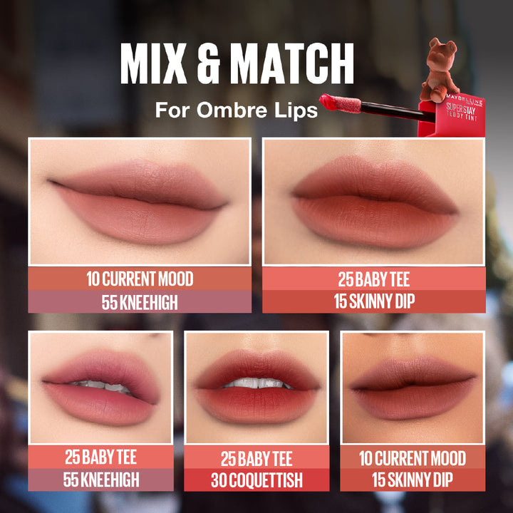 Maybelline Super Stay Teddy Tint Soft Blurred Matte Lip Tint | 12h Longwear, Transfer proof| Makeup