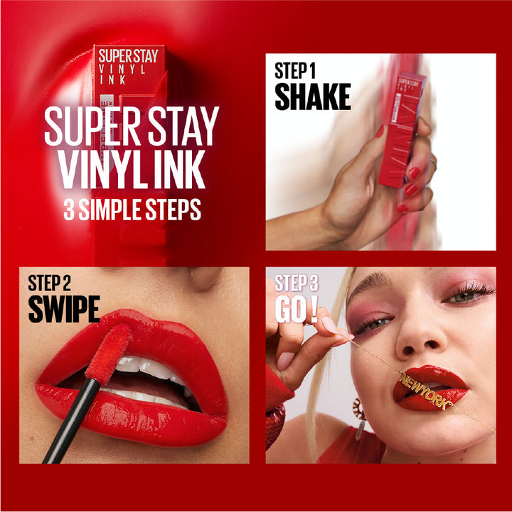 Maybelline New York Super Stay Vinyl Ink Long lasting 16 Hour Wear, No